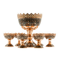 مجموعه آجیل خوری مسی الماس تراش و قلمزنی