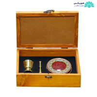پکیج زعفران جعبه چوبی طرح فرش