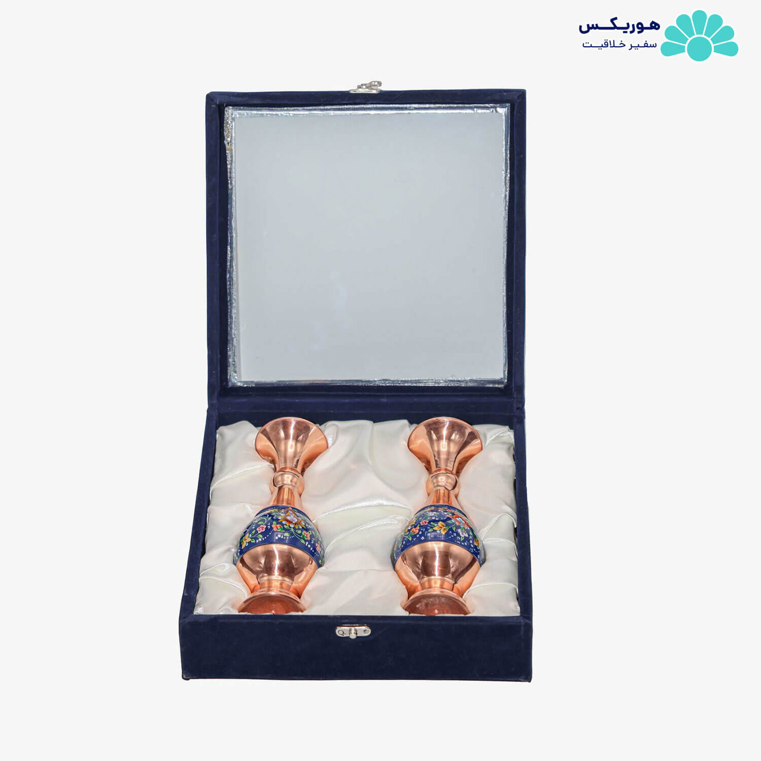 پکیج دو عدد گلدان صراحی (۱۶ سانتیمتری) مس و نقاشی - تصویر 2