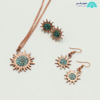 نیم ست گردنبند و گوشواره طرح خورشید
