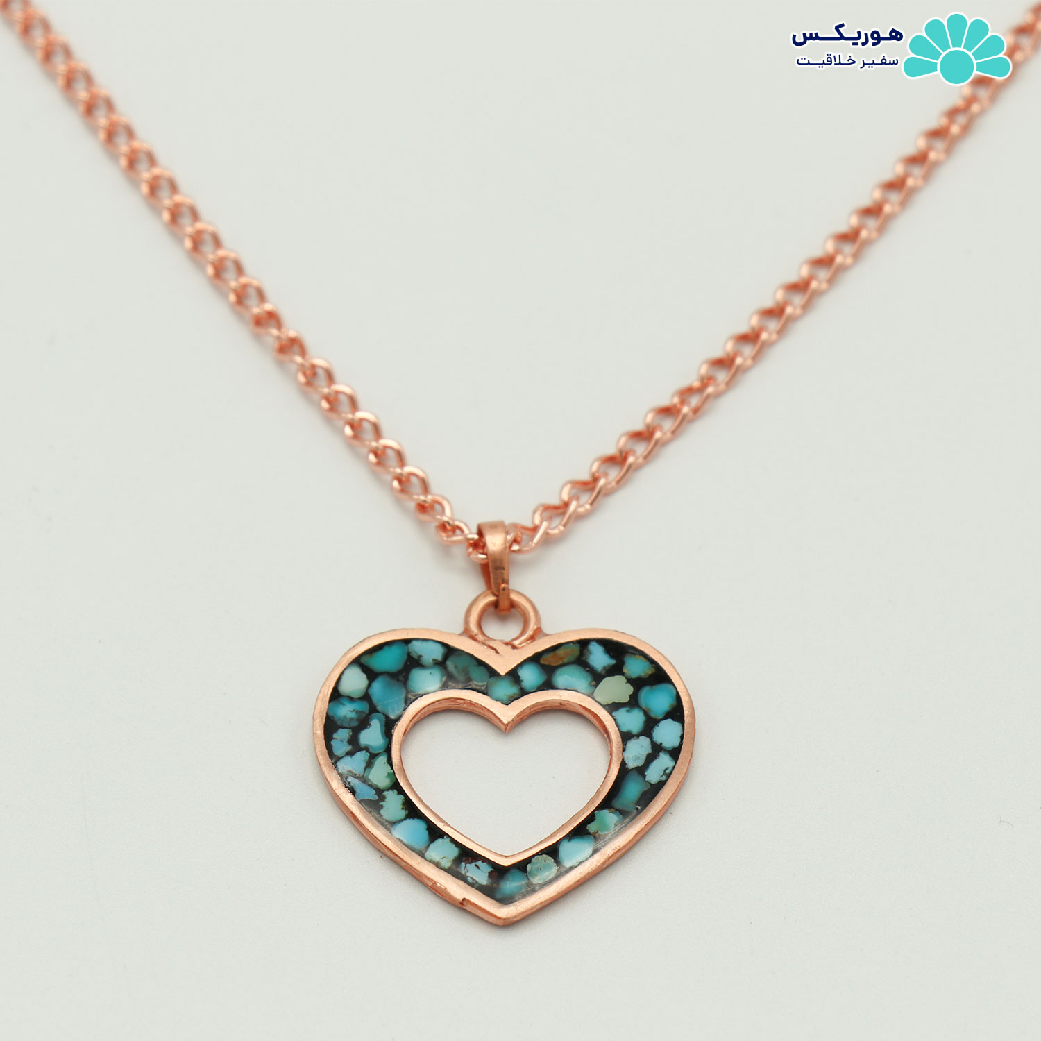 نیم ست گردنبند و گوشواره طرح قلب - تصویر 2