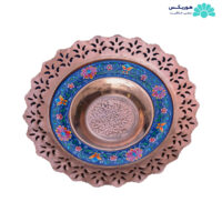 بشقاب شبکه (۲۰ سانتی‌متری) مس و نقاشی