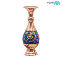 گلدان صراحی (۲۵ سانتیمتری) مس و نقاشی