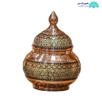 قندان (۱۳ سانتیمتری) مس و خاتم