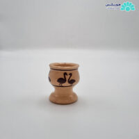 جام پایه‌دار مینی سفالی طرح پرنده