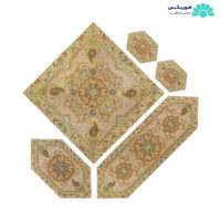 پکیج ترمه پنج تکه کرم طلایی