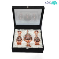 پکیج شکلات خوری (۲۰ سانتیمتری) و دو عدد گلدان صراحی (۱۶ سانتیمتری) الماس تراش